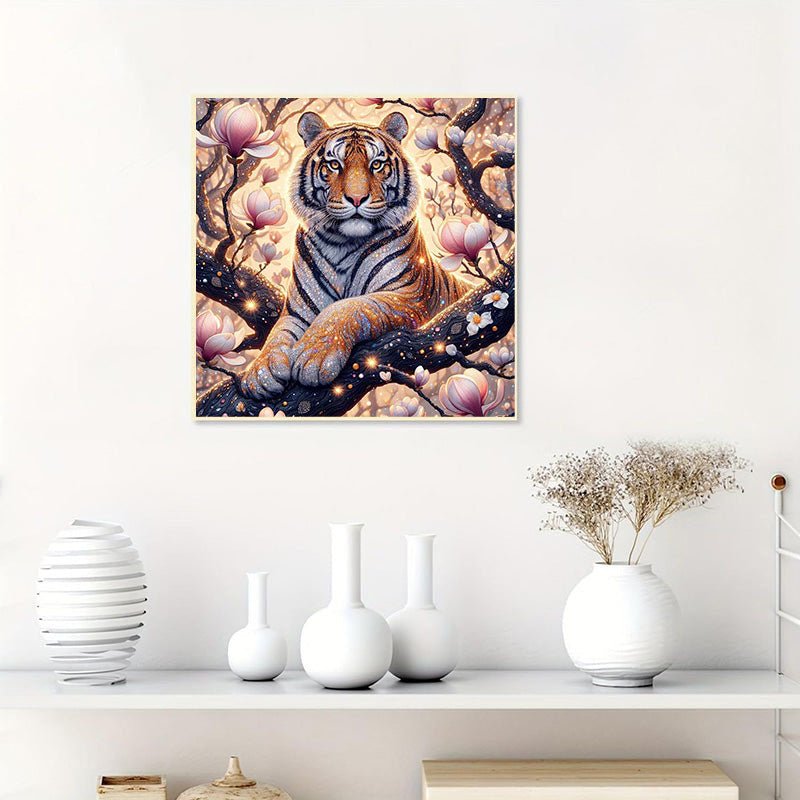 Diamond Painting-Tiger auf Baum