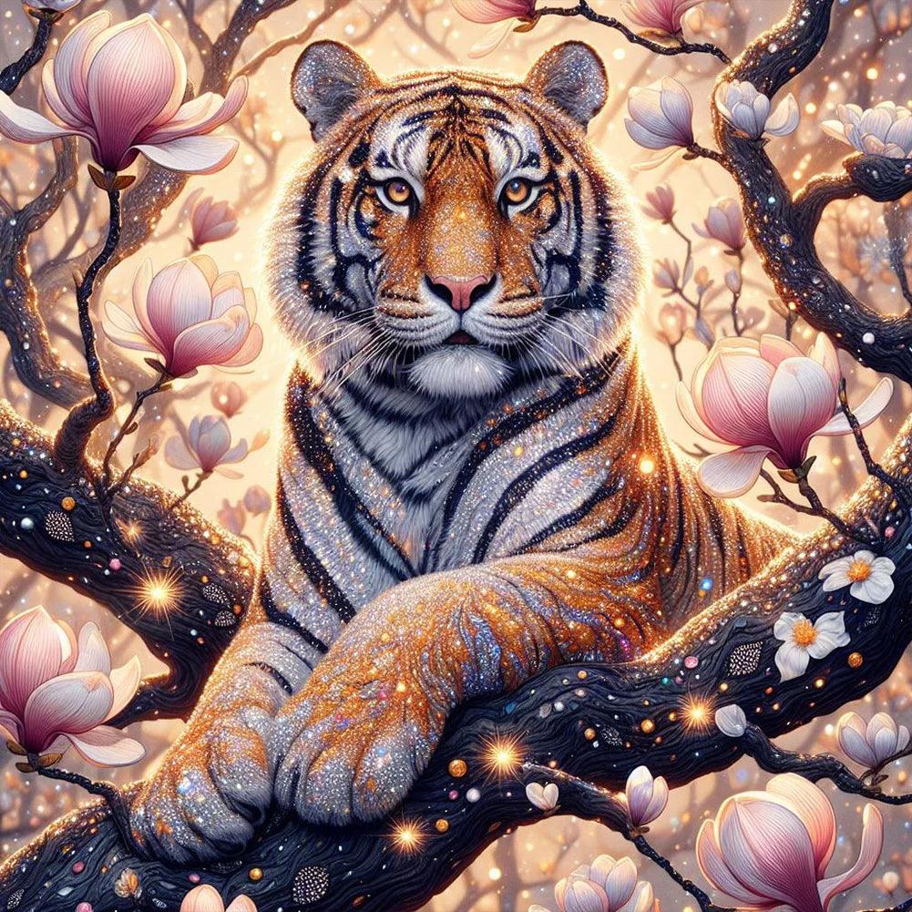 Diamond Painting - Tiger auf Baum - diamondspainting