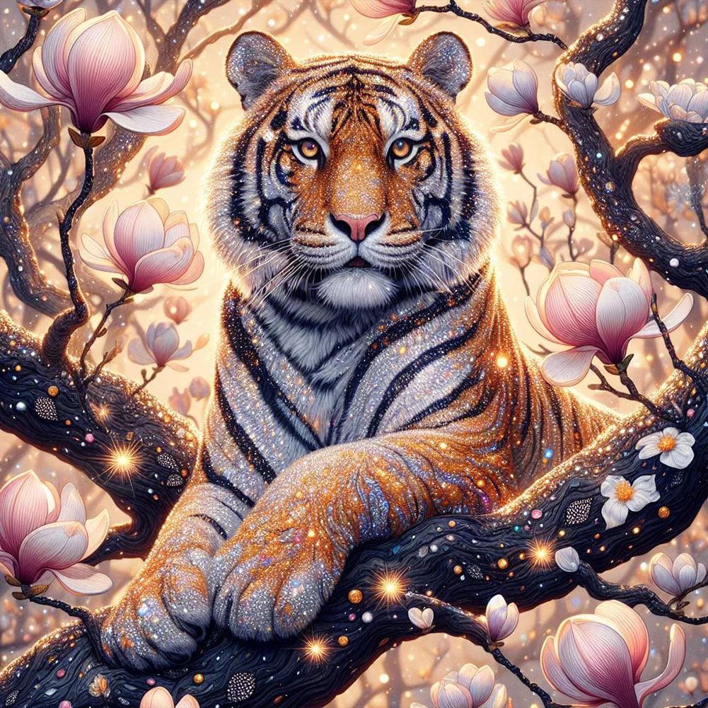 Diamond Painting-Tiger auf Baum - Jetzt bei diamondspainting kaufen