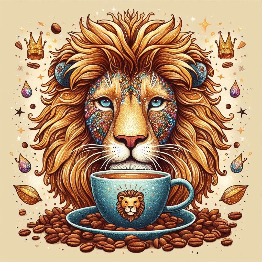 Diamond Painting - Tiger, der Kaffee trinkt - diamondspainting