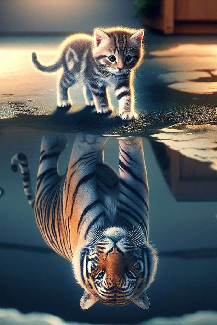 Diamond Painting - Tiger im Spiegelbild - diamondspainting