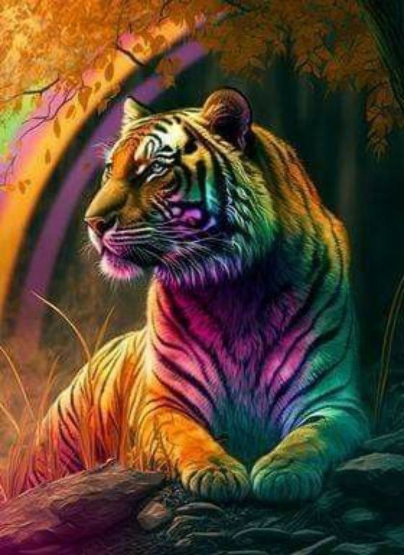 Diamond Painting - Tiger unter dem Baum - diamondspainting