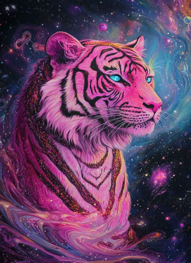 Diamond Painting - Tiger unter dem Sternenhimmel - diamondspainting