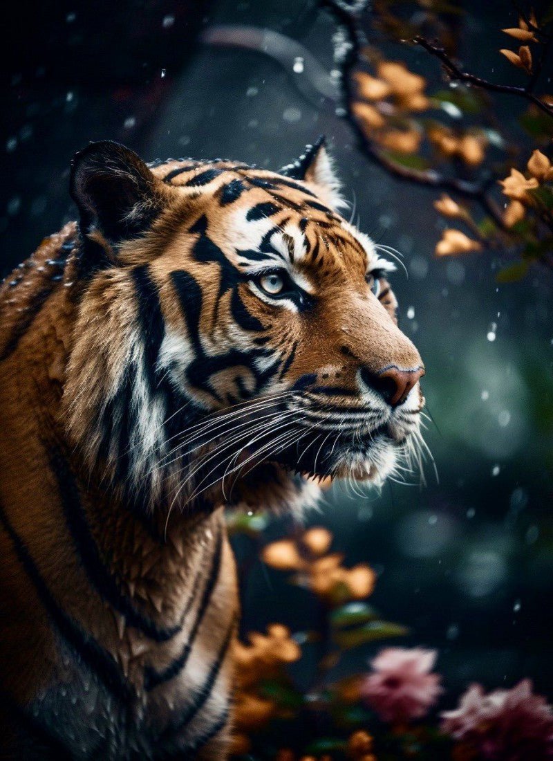 Diamond Painting - Tiger, vom Regen durchnässt - diamondspainting