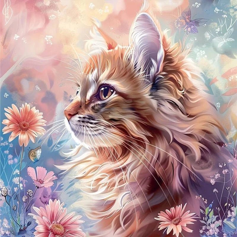 Diamond Painting-Traumhafte Katzenporträt