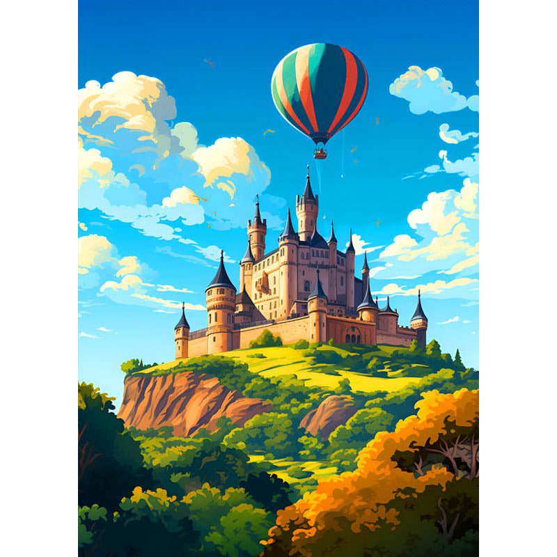 Diamond Painting- Traumschloss auf dem Hügel