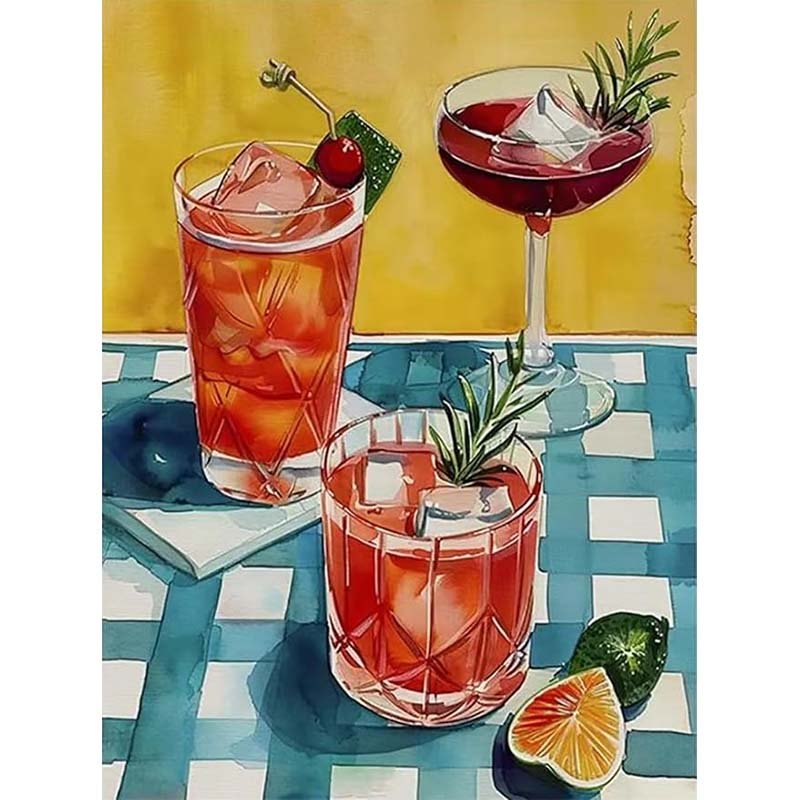 Diamond Painting-Tropische Drinks