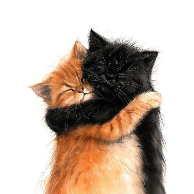 Diamond Painting-Umarme die Katzenbrüder
