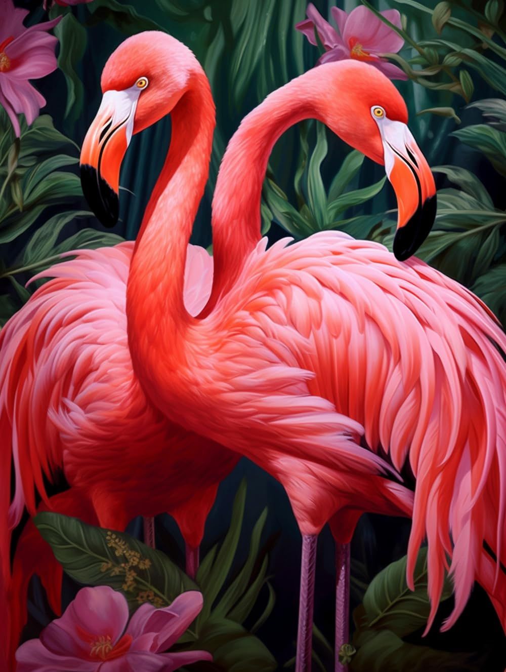 Diamond Painting - Umarmende Flamingos - diamondspainting