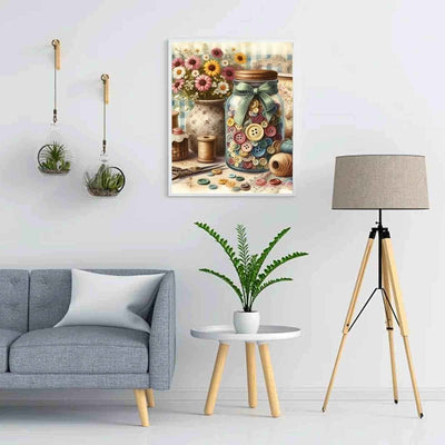 Diamond Painting-Vintage Nähzimmer