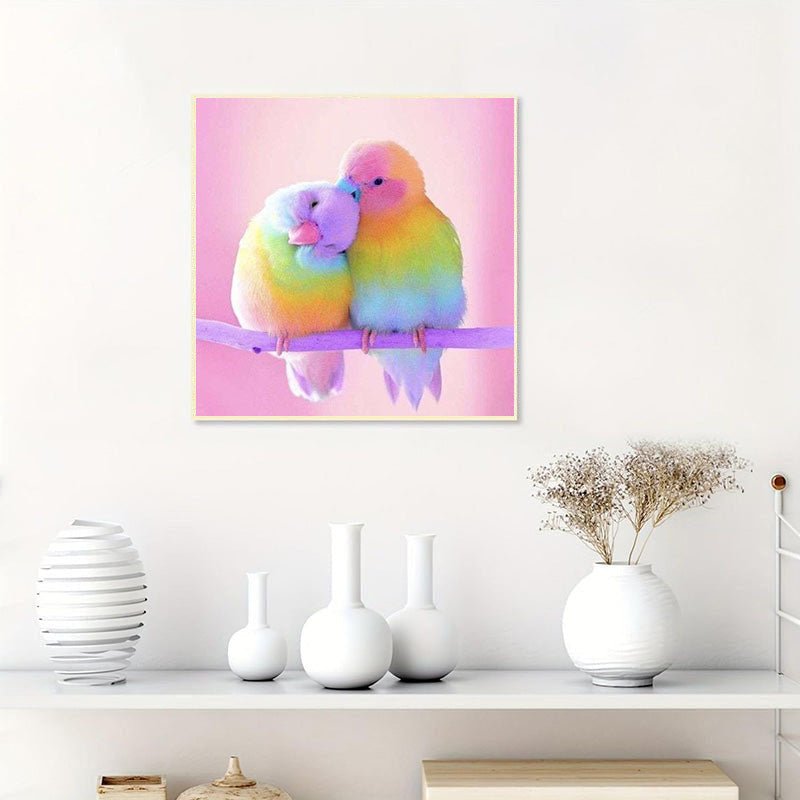 Diamond Painting-Vogelpaar auf dem Ast