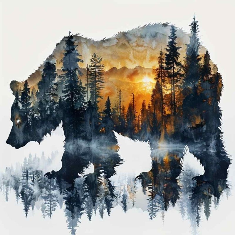 Diamond Painting-Wald-Bär