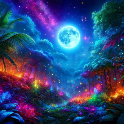 Diamond Painting-Wald im Mondlicht - Jetzt bei diamondspainting kaufen