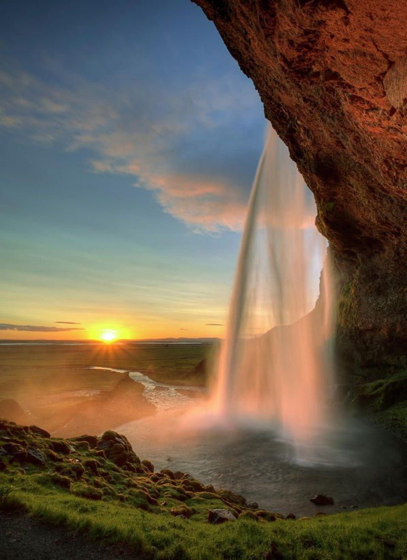 Diamond Painting - Wasserfall im Sonnenuntergang - diamondspainting