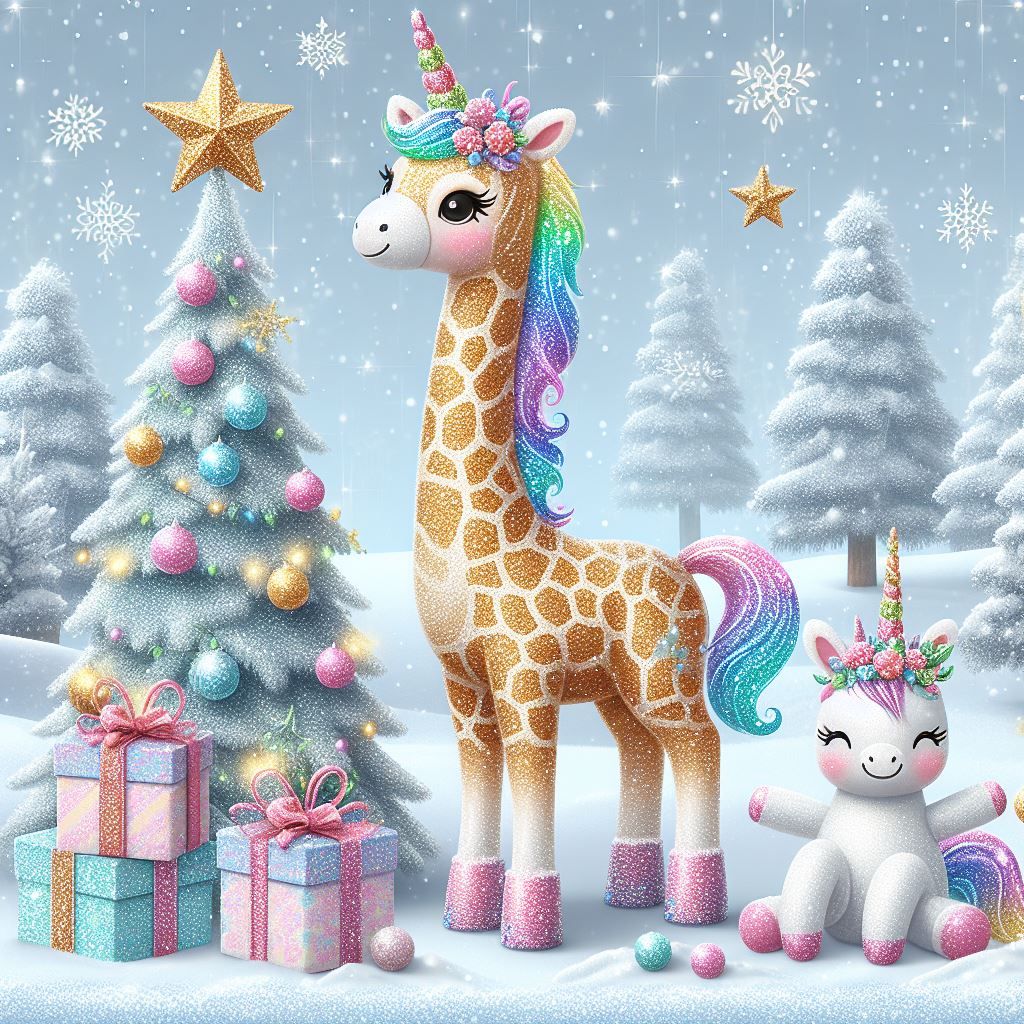 Diamond Painting - Weihnachtsgiraffe - diamondspainting