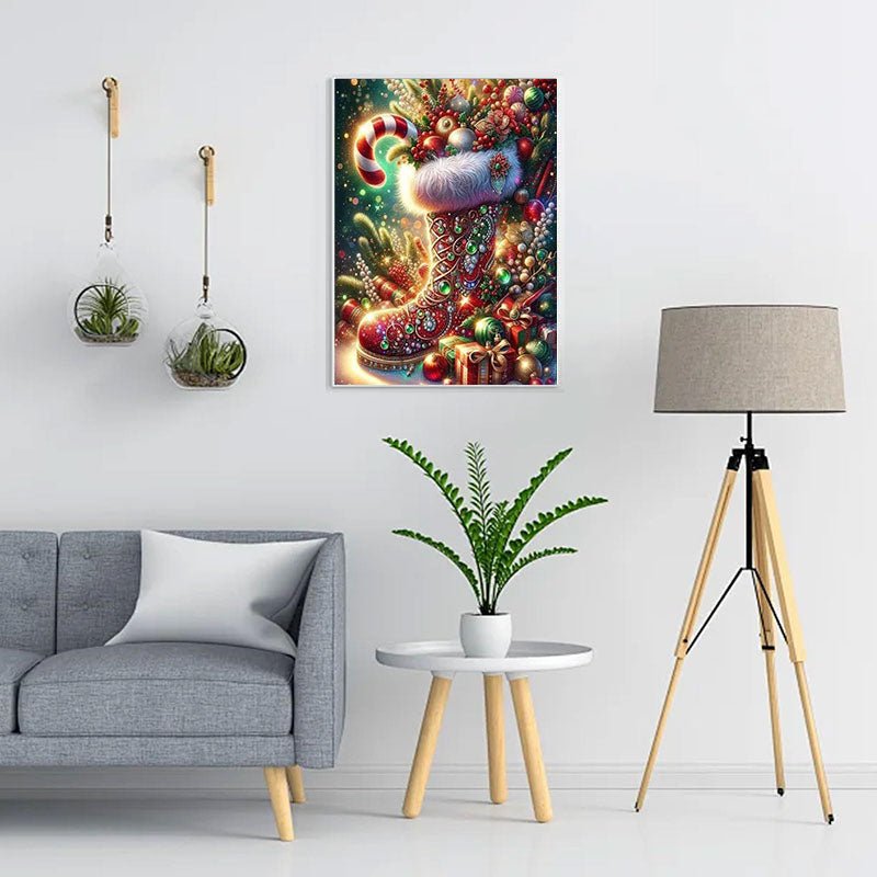 Diamond Painting-Weihnachtsstiefel