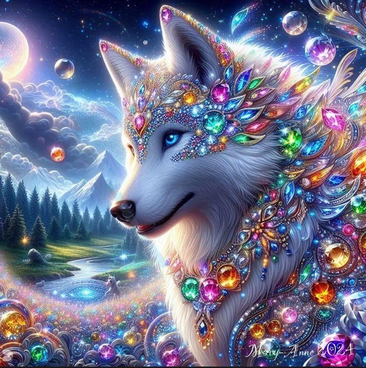 Diamond Painting - Weißer Wolf - diamondspainting