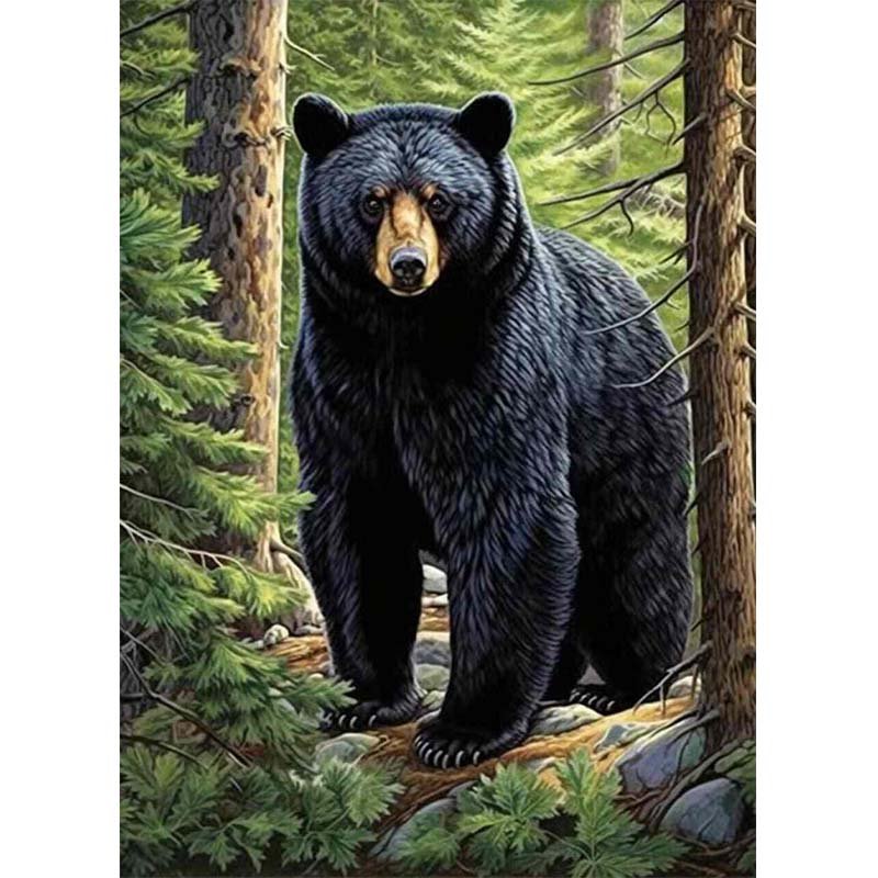 Diamond Painting-Wilder Bär in der Wildnis