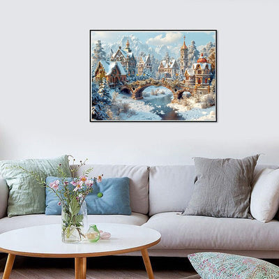 Diamond Painting-Wintermärchen am Fluss