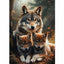 Diamond Painting-Wolfsfamilie im Wald