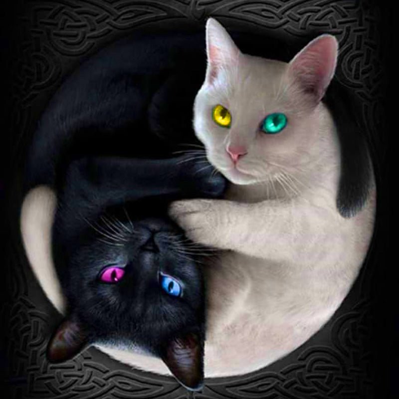 Diamond Painting-Yin und Yang Katzen