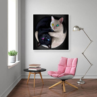 Diamond Painting-Yin und Yang Katzen