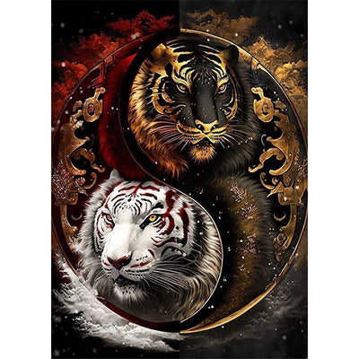 Diamond Painting-Yin & Yang der Tiger
