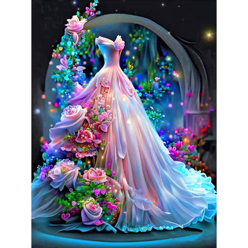 Diamond Painting-Zauberhafte Abendrobe