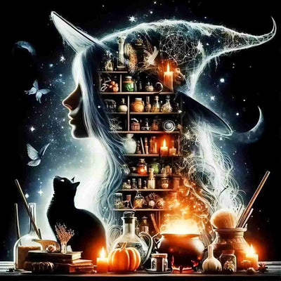 Diamond Painting-Zauberhafte Hexenküche