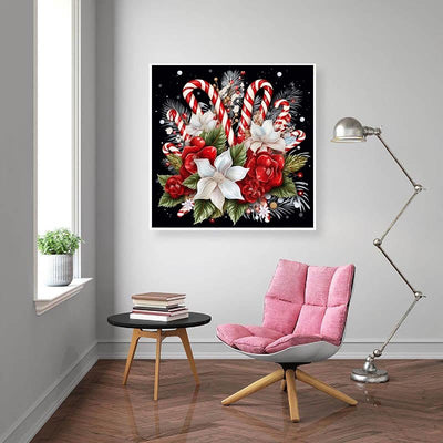 Diamond Painting-Zuckerstangen & Winterblüten