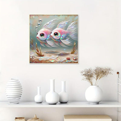 Diamond Painting-Zwei bunte kleine Fische