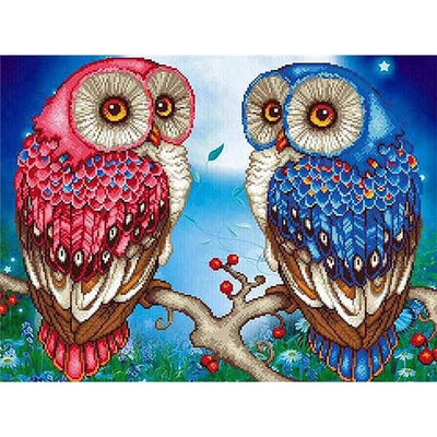 Diamond Painting-zwei Eulen