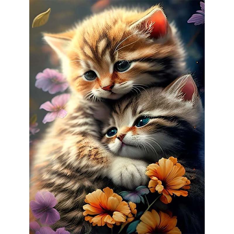 Diamond Painting-Zwei Kätzchen