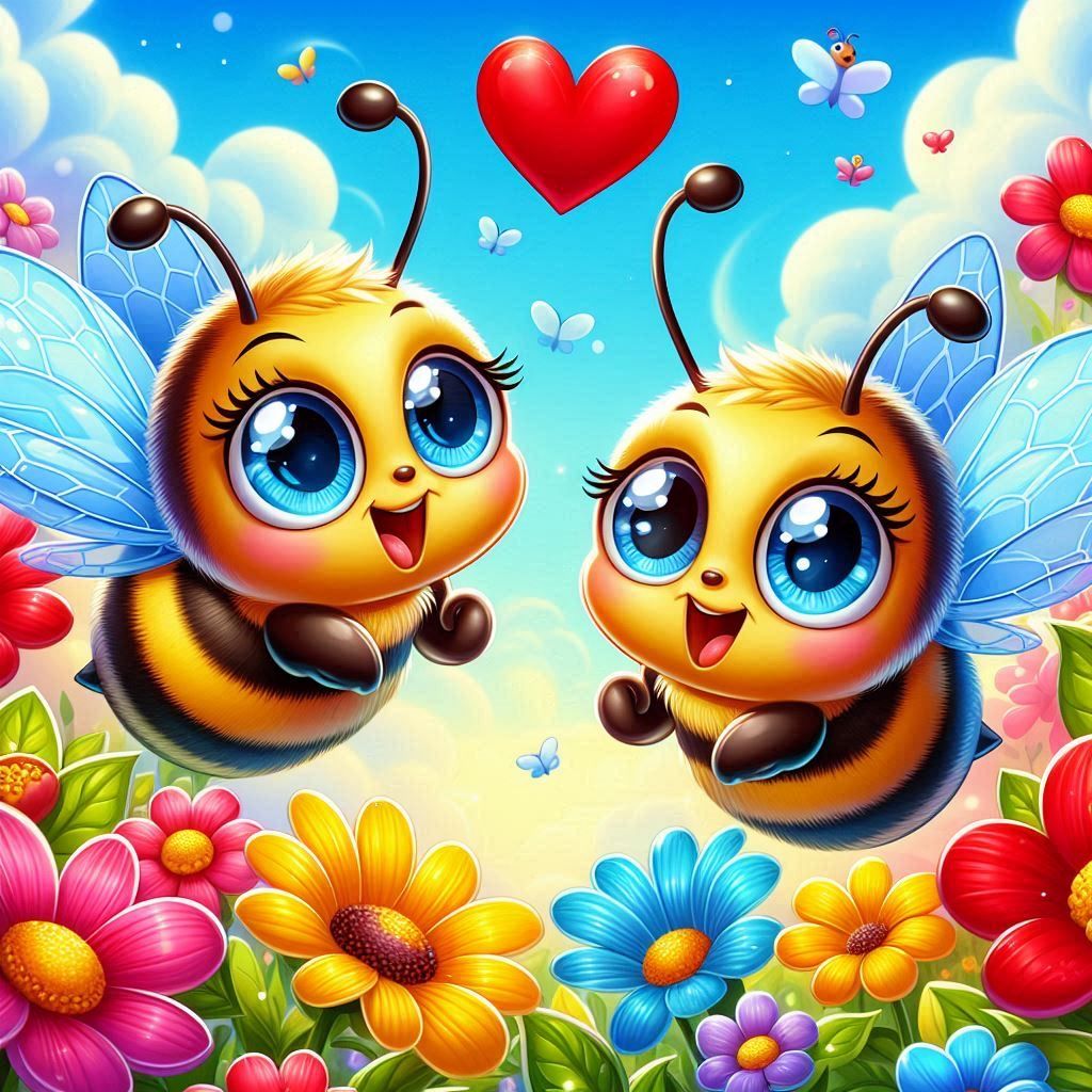 Diamond Painting - Zwei Liebende Bienen - diamondspainting