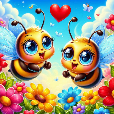 Diamond Painting-Zwei Liebende Bienen - Jetzt bei diamondspainting kaufen