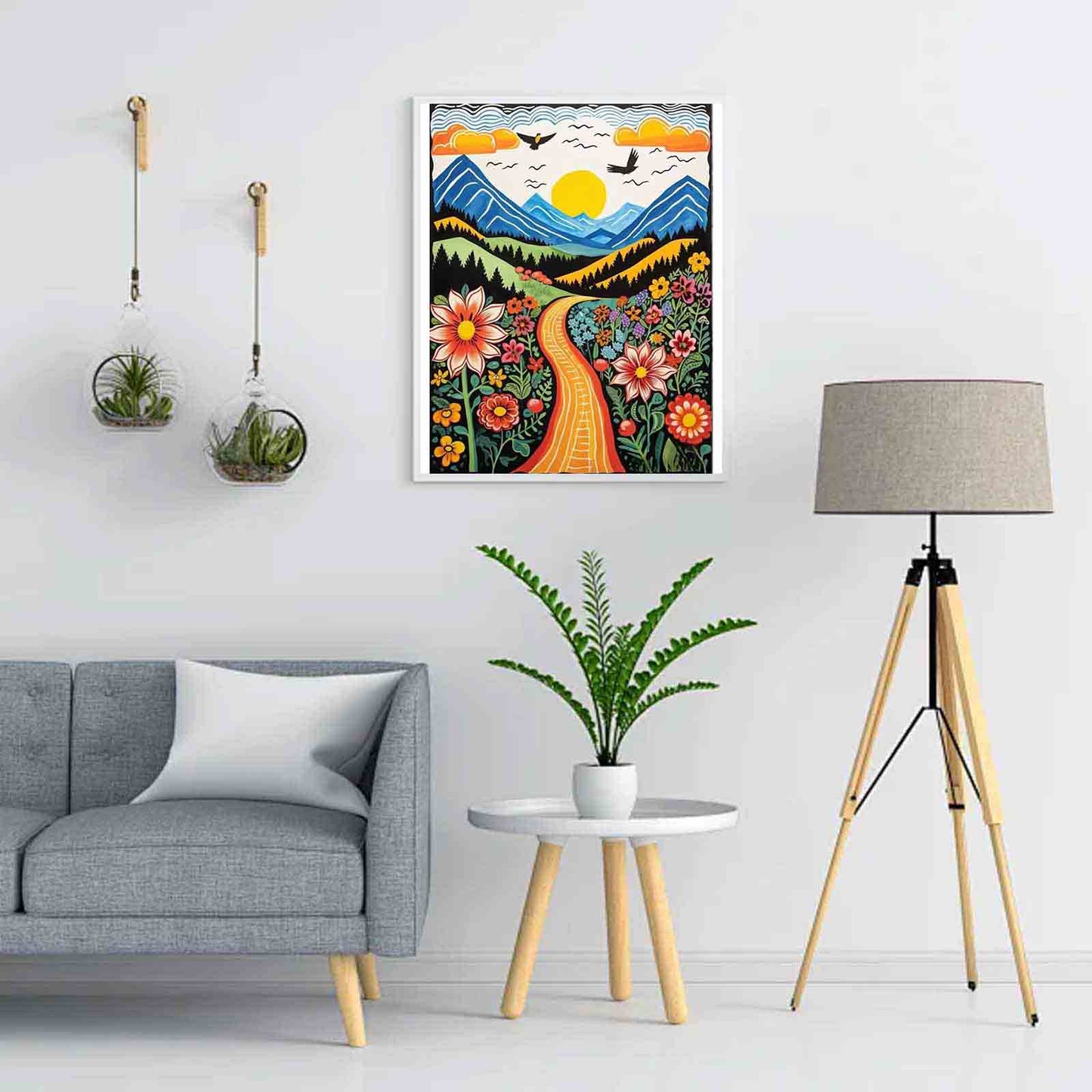 Diamond Painting-Blumenweg in den Bergen