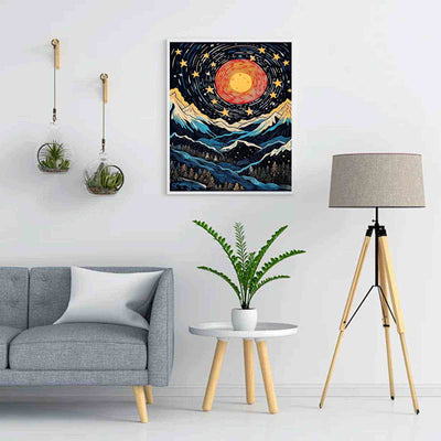 Diamond Painting-Sternennacht über den Bergen