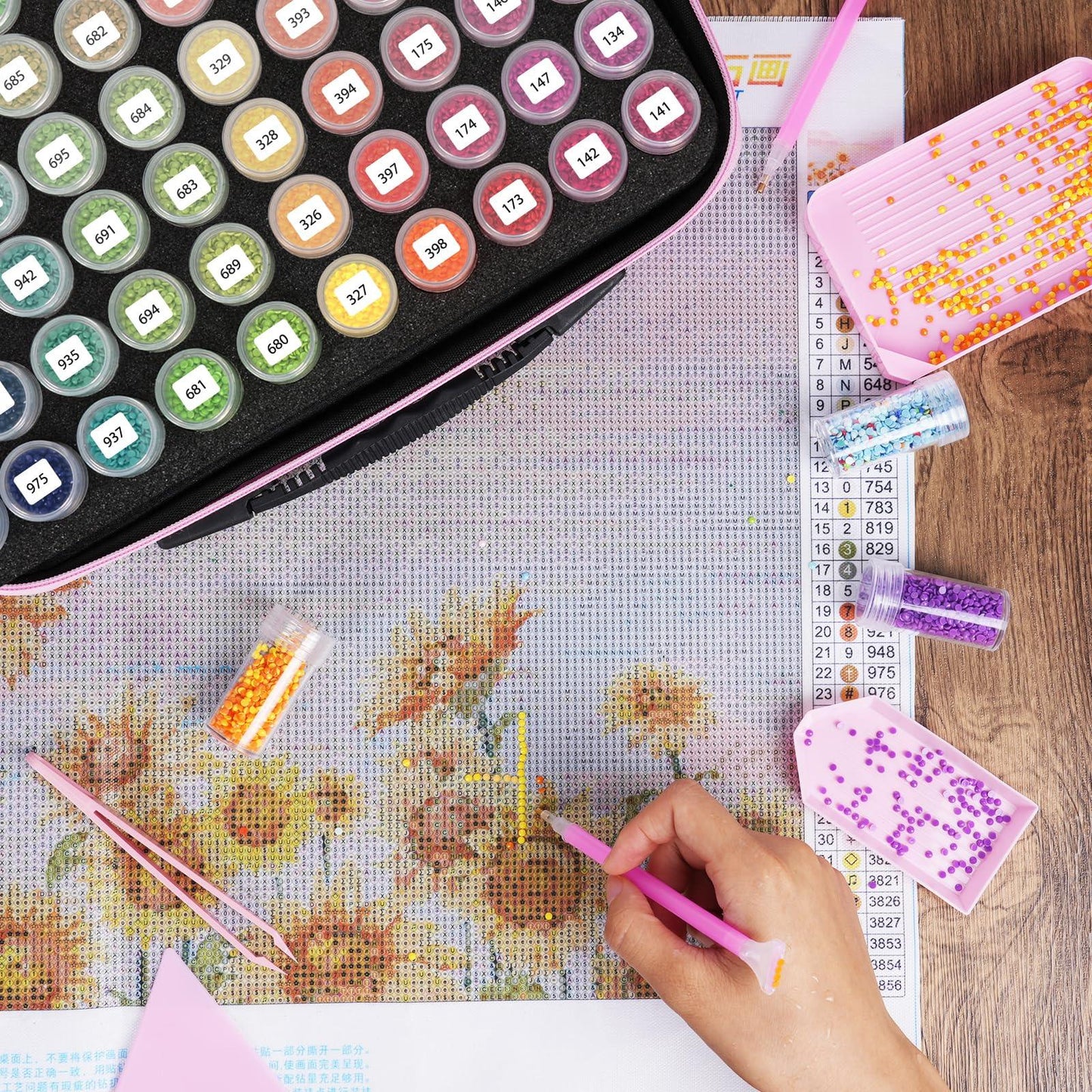 Gefrostet Aufbewahrungskoffer mit 30 Dosen + Zubehör - Jetzt bei diamondspainting kaufen