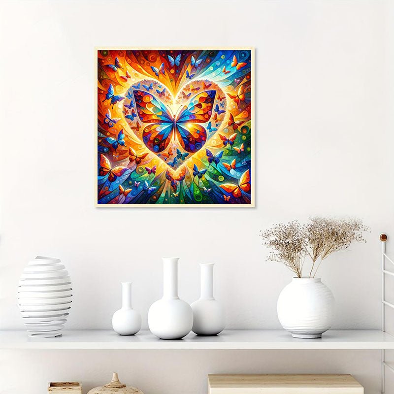 GRATIS Diamond Painting - Herzförmiger Schmetterling