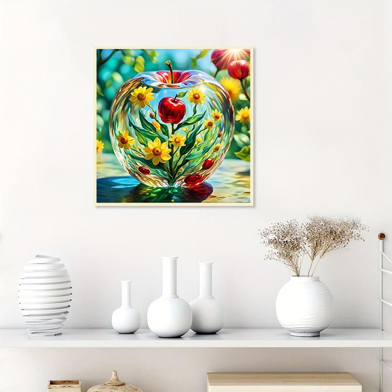 GRATIS Diamond Painting - Kristallapfel