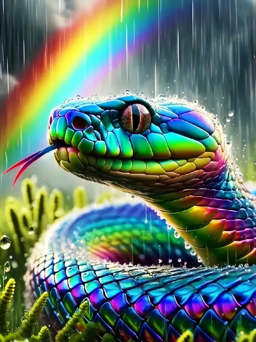 GRATIS Diamond Painting - Regenbogenpython - diamondspainting