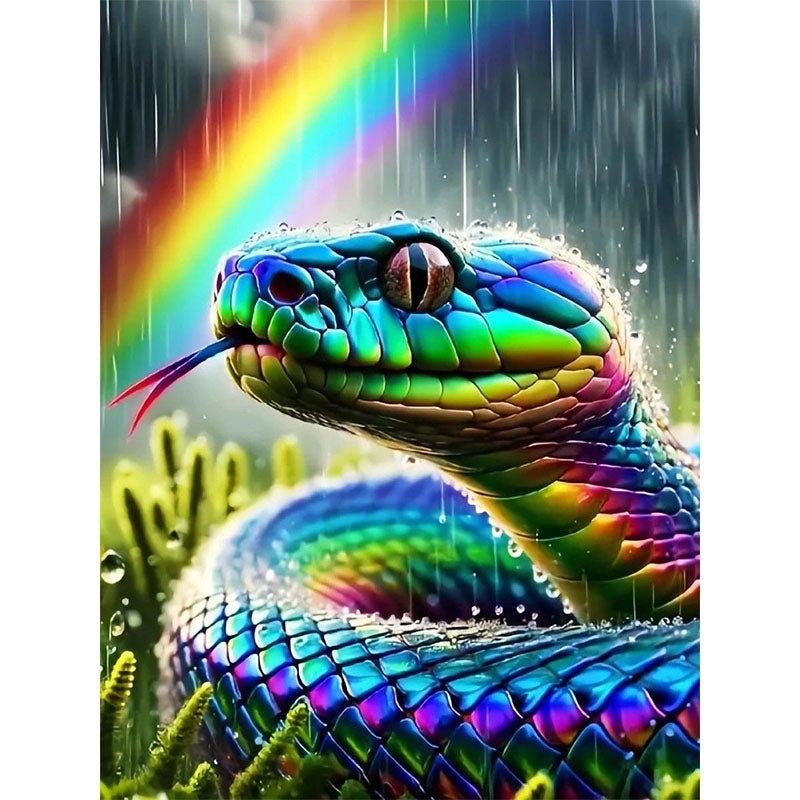 GRATIS Diamond Painting - Regenbogenpython