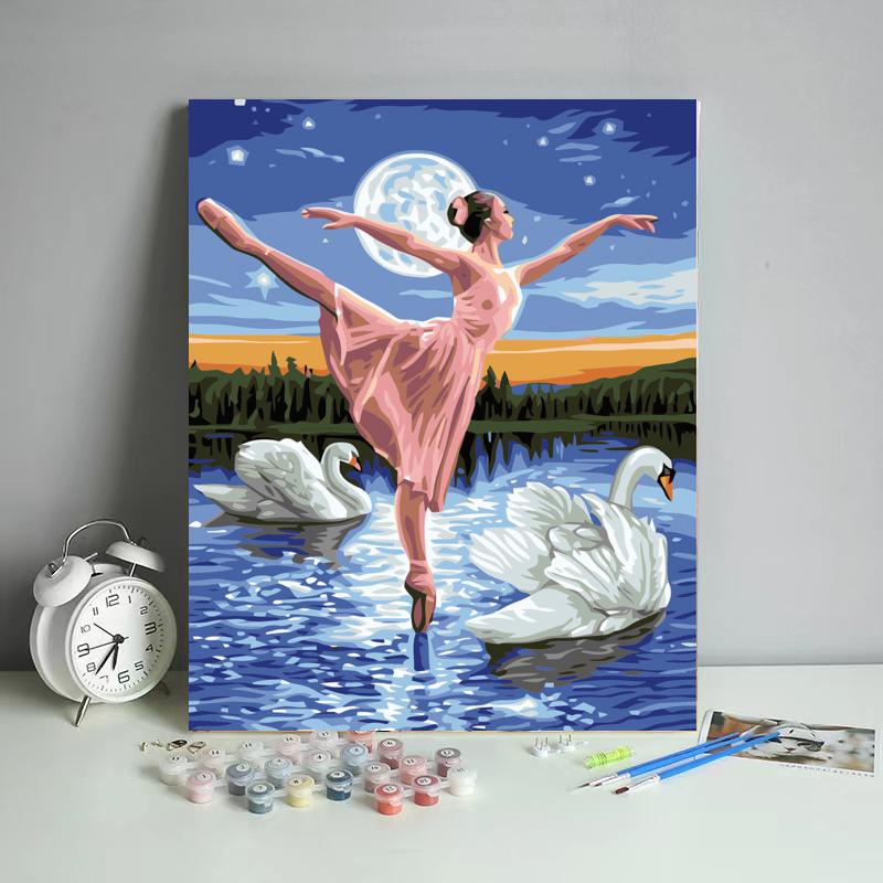 Malen nach Zahlen - Ballerina im Mondschein - diamondspainting