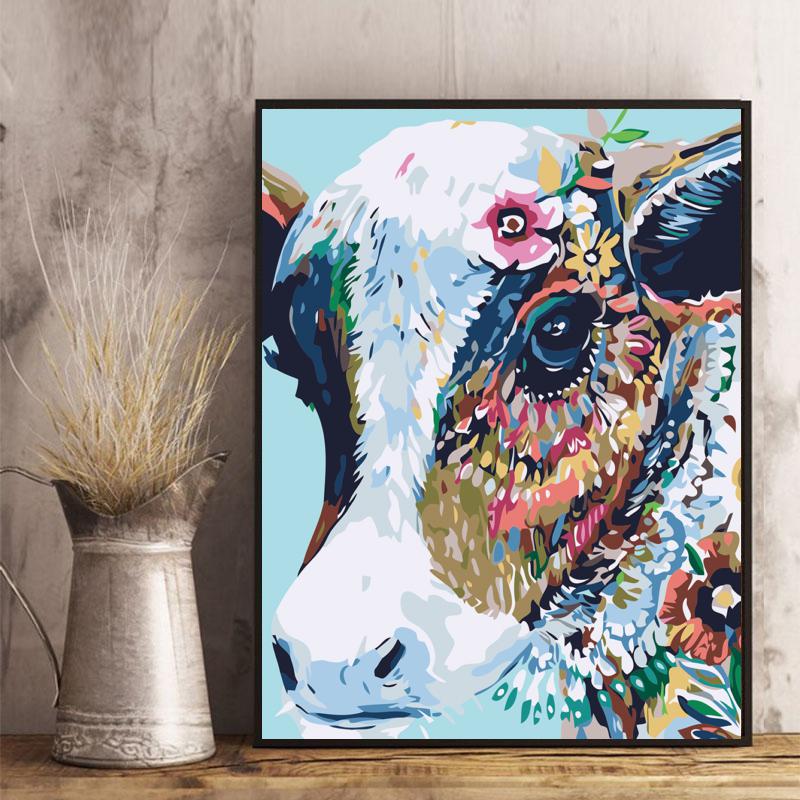 Malen nach Zahlen -Boho-Kuh - Jetzt bei diamondspainting kaufen