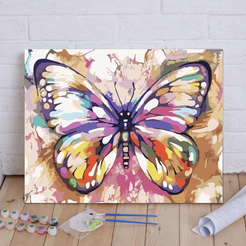 Malen nach Zahlen - Farbenfroher Schmetterling - diamondspainting