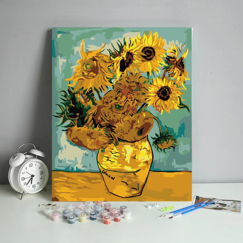 Malen nach Zahlen - Goldene Sonnenblumen - diamondspainting