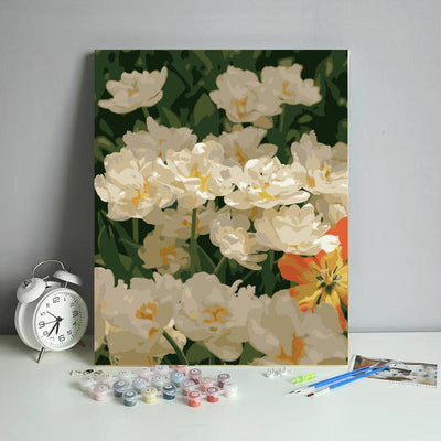 Malen nach Zahlen -Zarte Blüten im Abendlicht - Jetzt bei diamondspainting kaufen