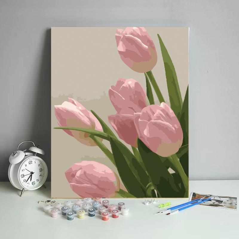 Malen nach Zahlen - Zarte Tulpen - diamondspainting