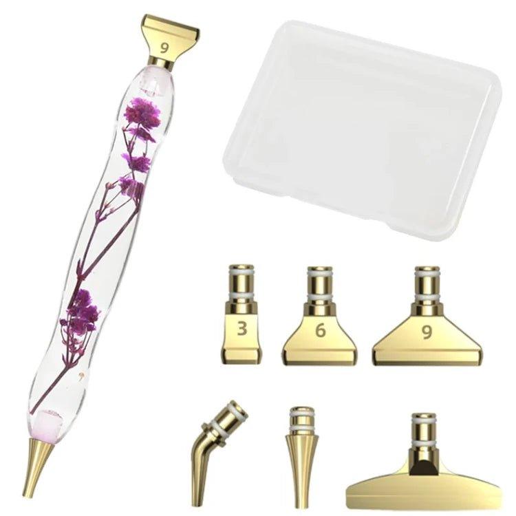 Stift mit Blumen + 6 Metall Aufsätzen - Jetzt bei diamondspainting kaufen