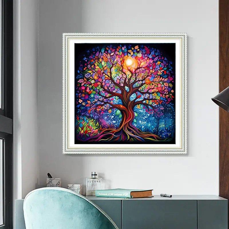 Strass - Bunten Baum - diamondspainting